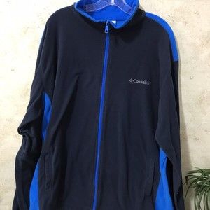 Columbia Fleece Adult Size XL Extra Large Blue Full Zip Sweater Mens